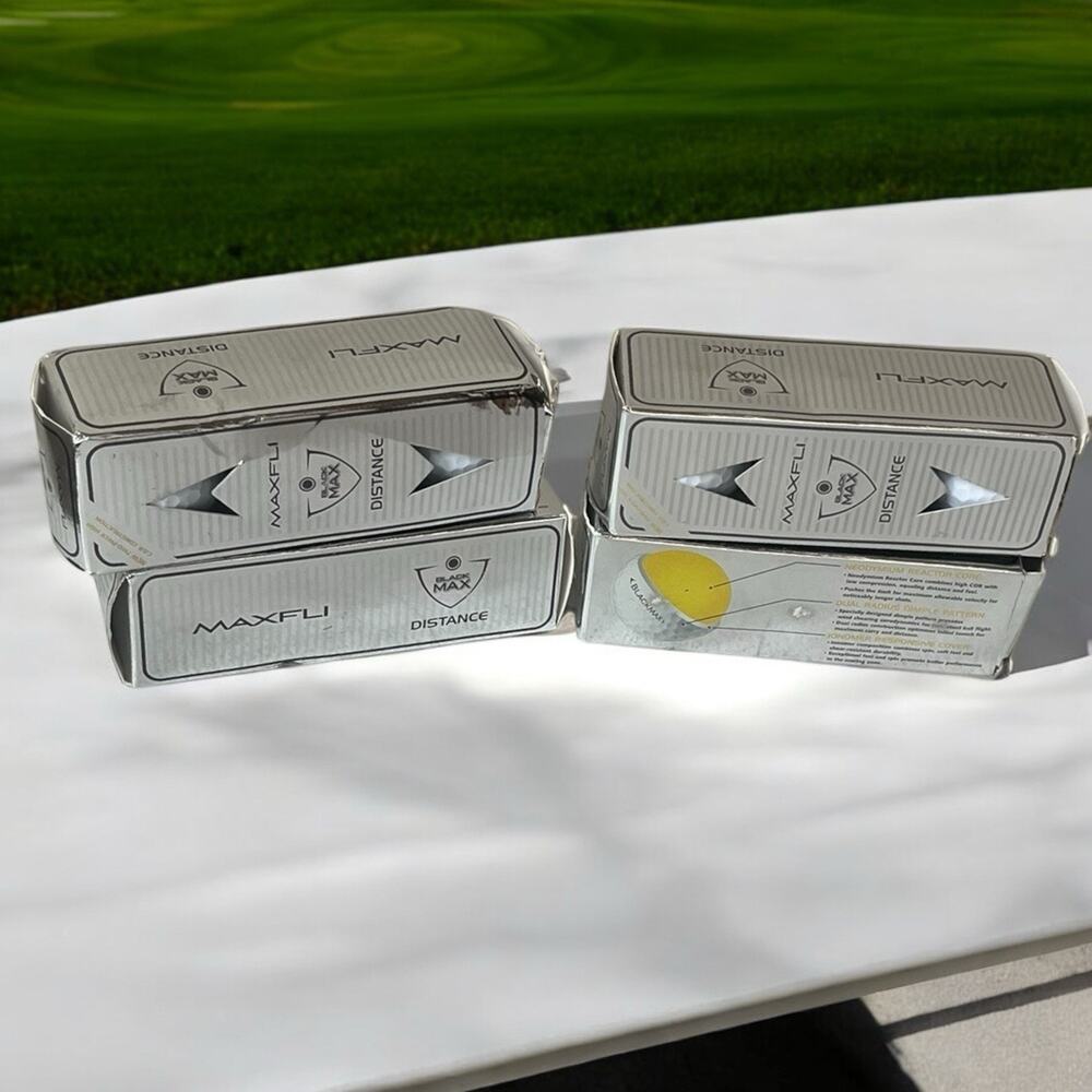 Maxfli Black Max Distance Golf Balls 1 Dozen White Ball # 1 2 3 4 Golfing